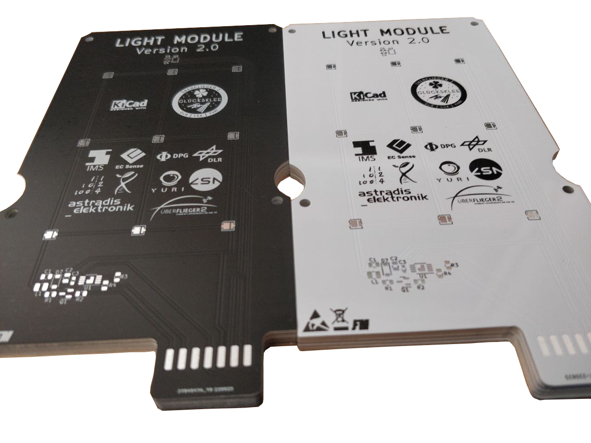 Light PCB in black and white